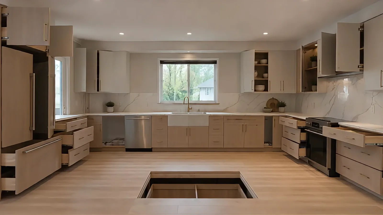 Custom kitchen assembling through scroll